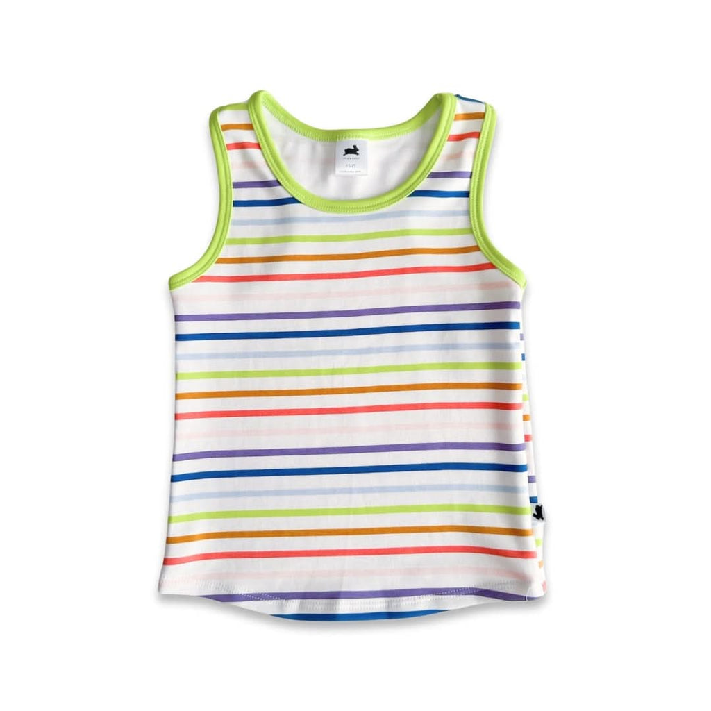 Kids' Bamboo Racerback Tank | Rainbow Stripe