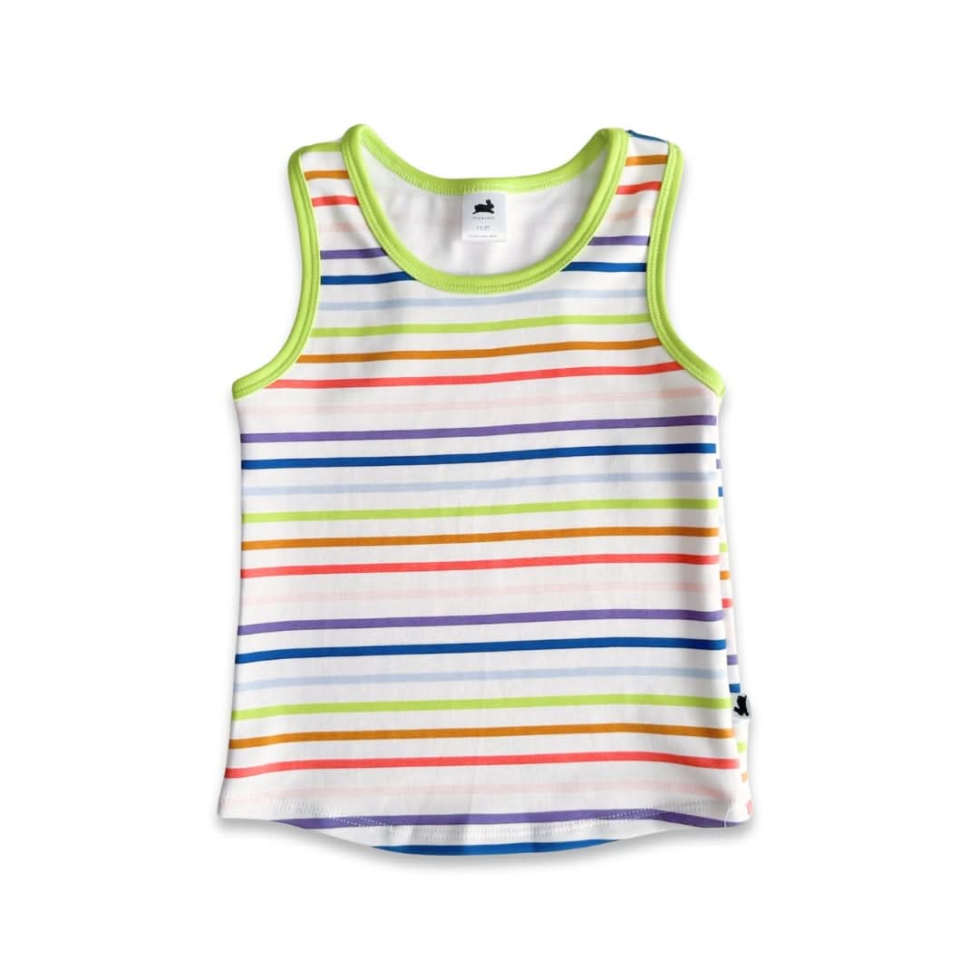 Kids' Bamboo Racerback Tank | Rainbow Stripe