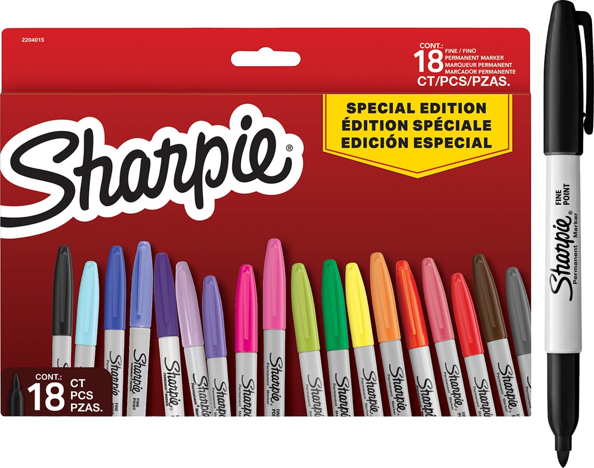 Sharpie set of permanent markers | limited edition different colors | fine point | 18 markers | back to school set