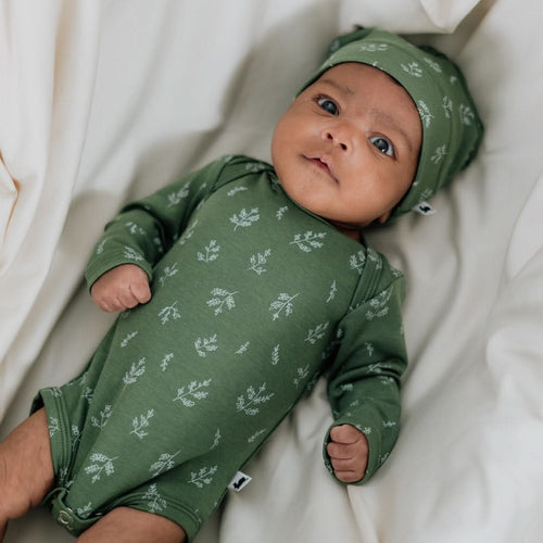 Baby Long-Sleeve Bamboo Onesie | Berry Stripe