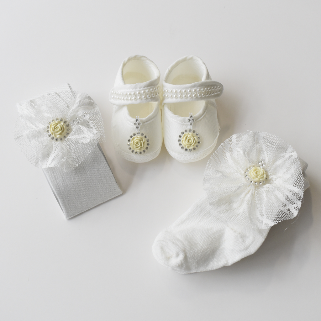 Baby White Rose Set