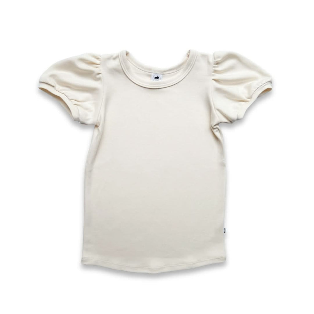 Kids Bamboo Puffed Sleeve T-Shirt | Cream