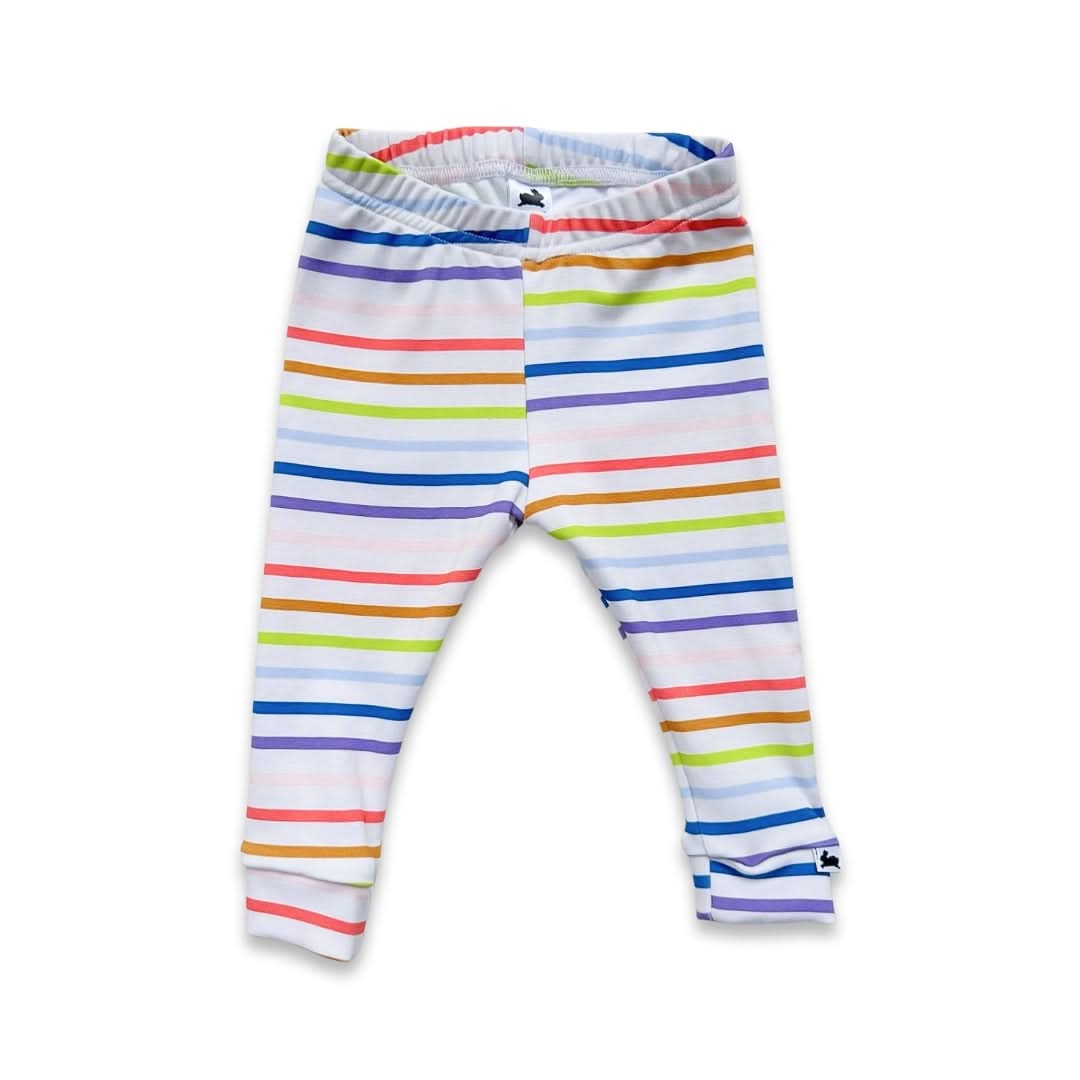 Baby Bamboo Leggings | Rainbow Stripe