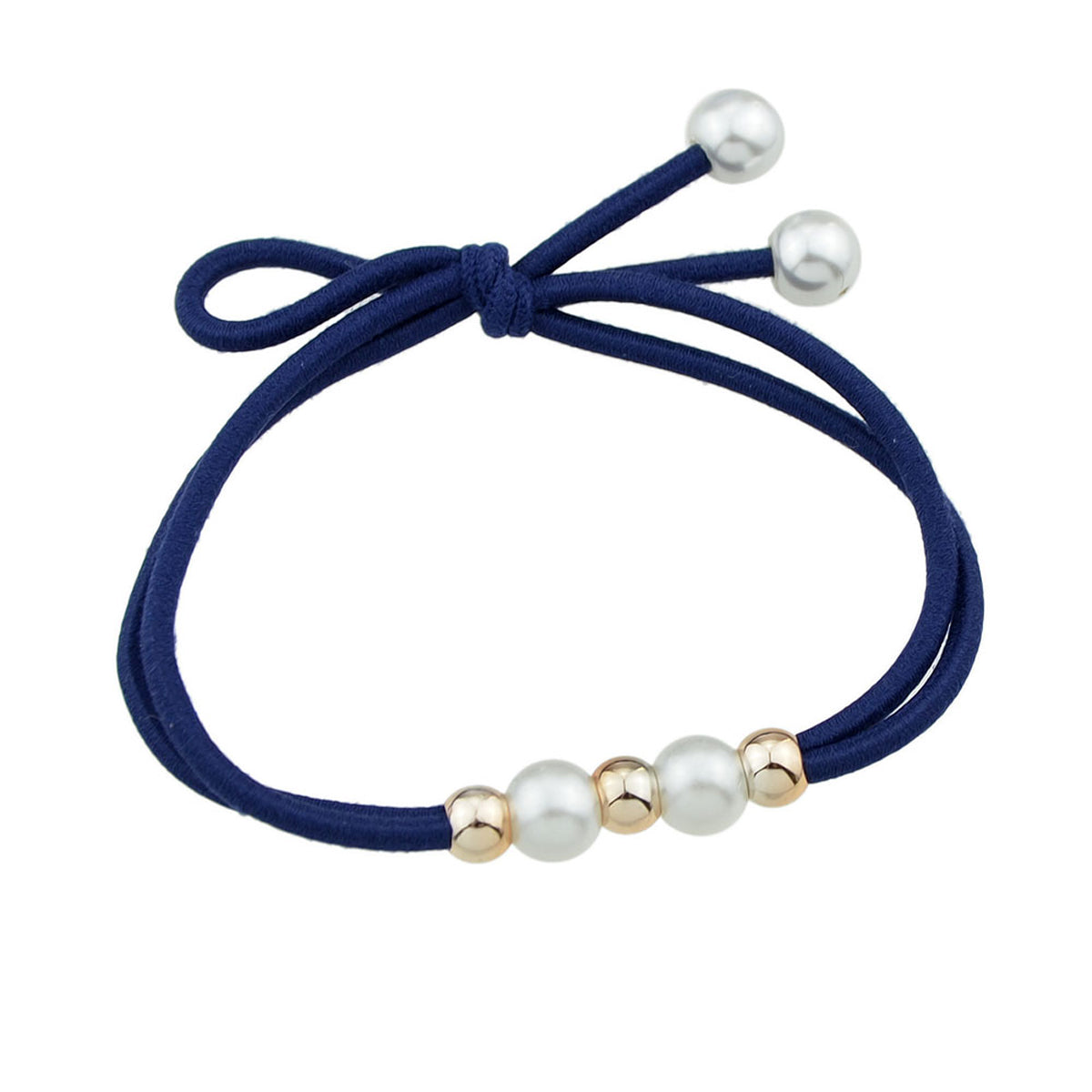 Pearl Metal Beads Elastic Bowknot Hair Ties Ropes Women Girls Hair Accessories