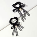 2pcs Black Lace Bead Elastic Bowknot Hair Ties Ropes Women Girl Hair Accessories