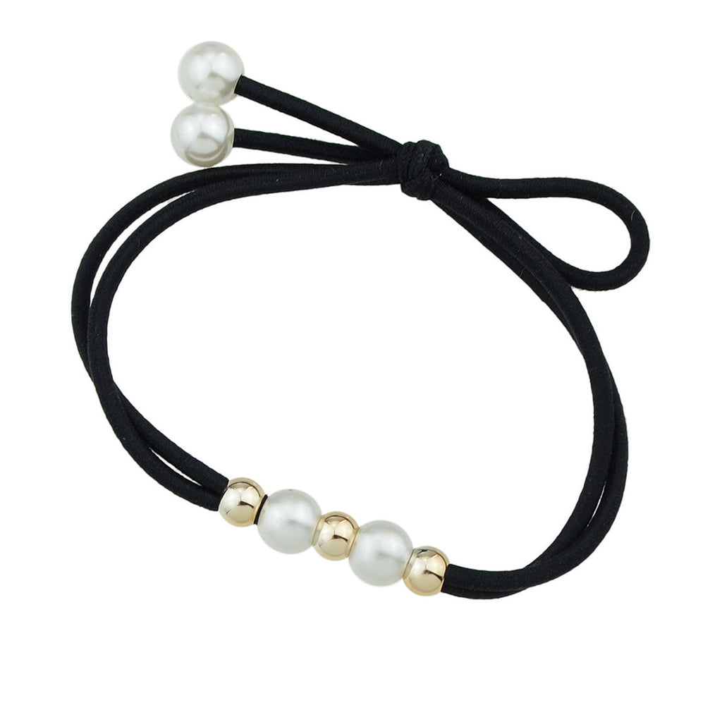 Pearl Metal Beads Elastic Bowknot Hair Ties Ropes Women Girls Hair Accessories