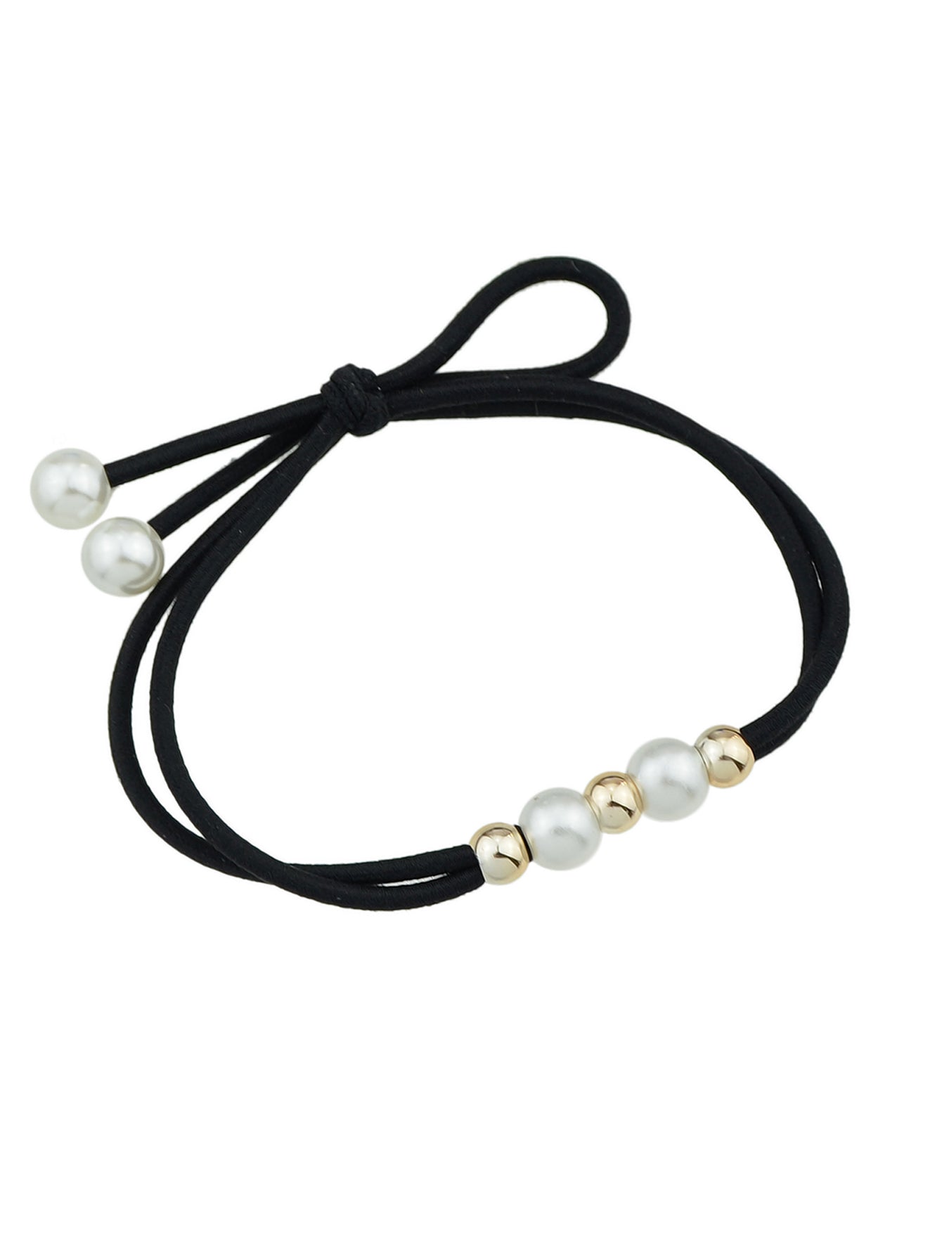 Pearl Metal Beads Elastic Bowknot Hair Ties Ropes Women Girls Hair Accessories