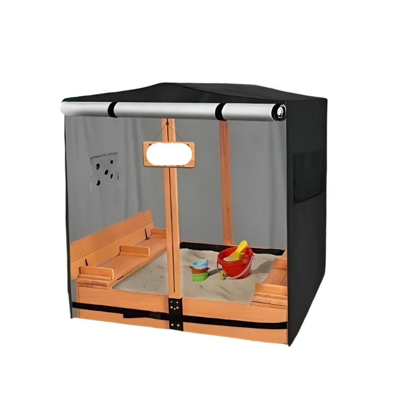 420D Sandbox Cover with Roof and Bench