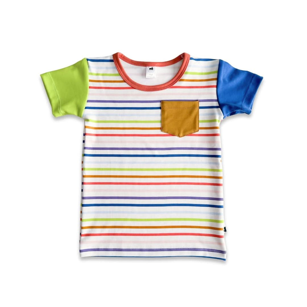 Baby/Kids' Bamboo Pocket T-Shirt | Berry Stripe