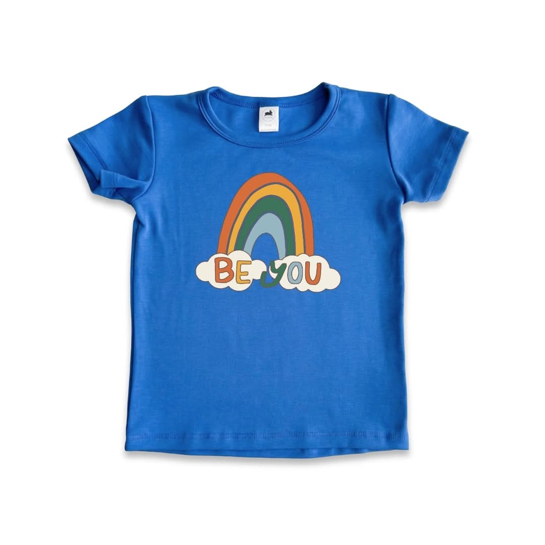 Baby/Kids Graphic Bamboo T-Shirt | Be You On Classic Blue