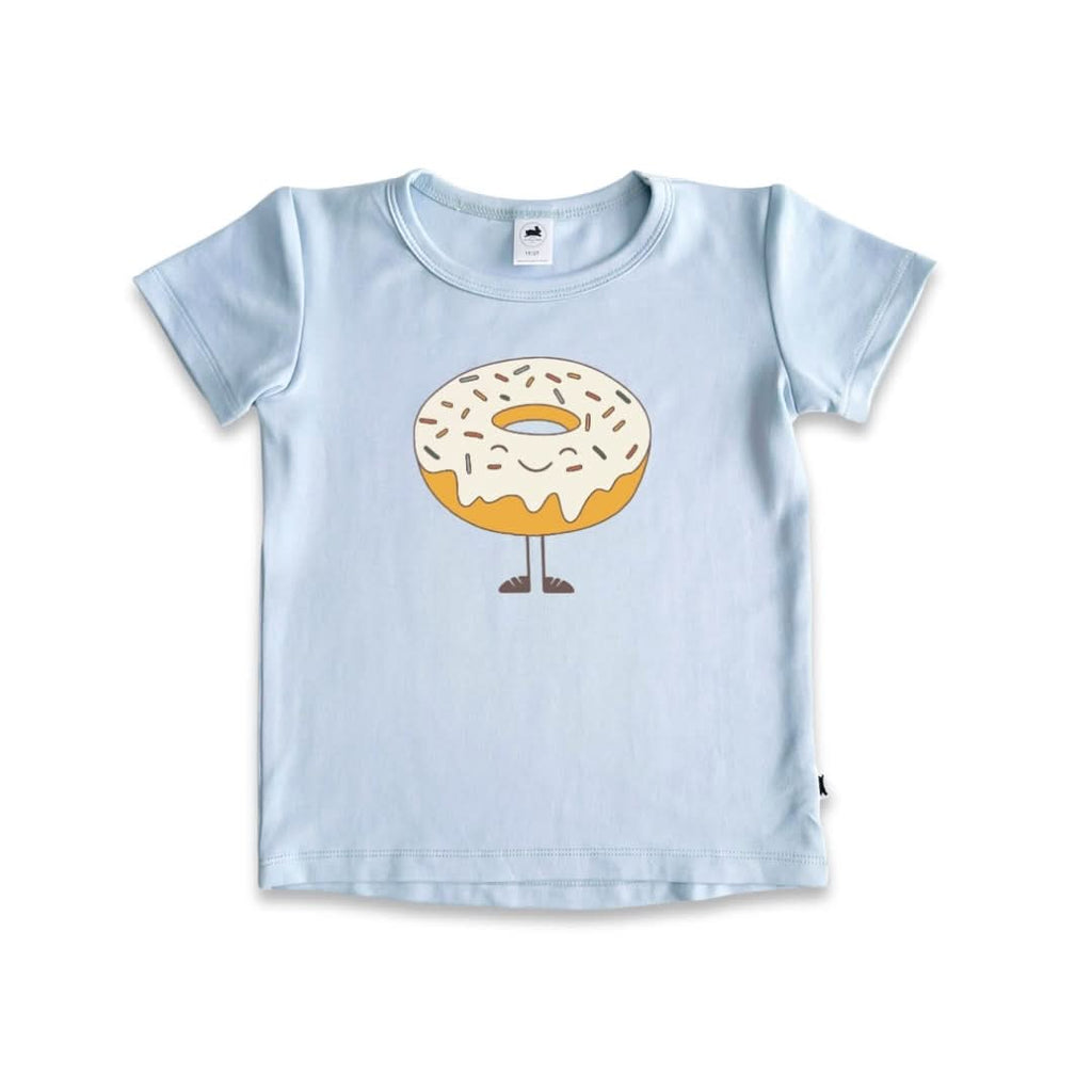 Baby/Kids Graphic Bamboo T-Shirt | Vanila Donut On Powder Blue-0