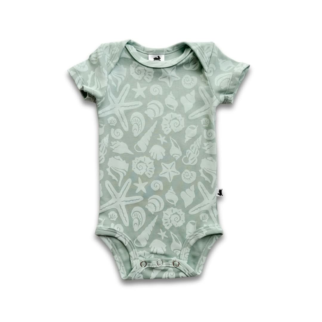 Bamboo Baby Short-Sleeved Onesie | Tidal Blue-3