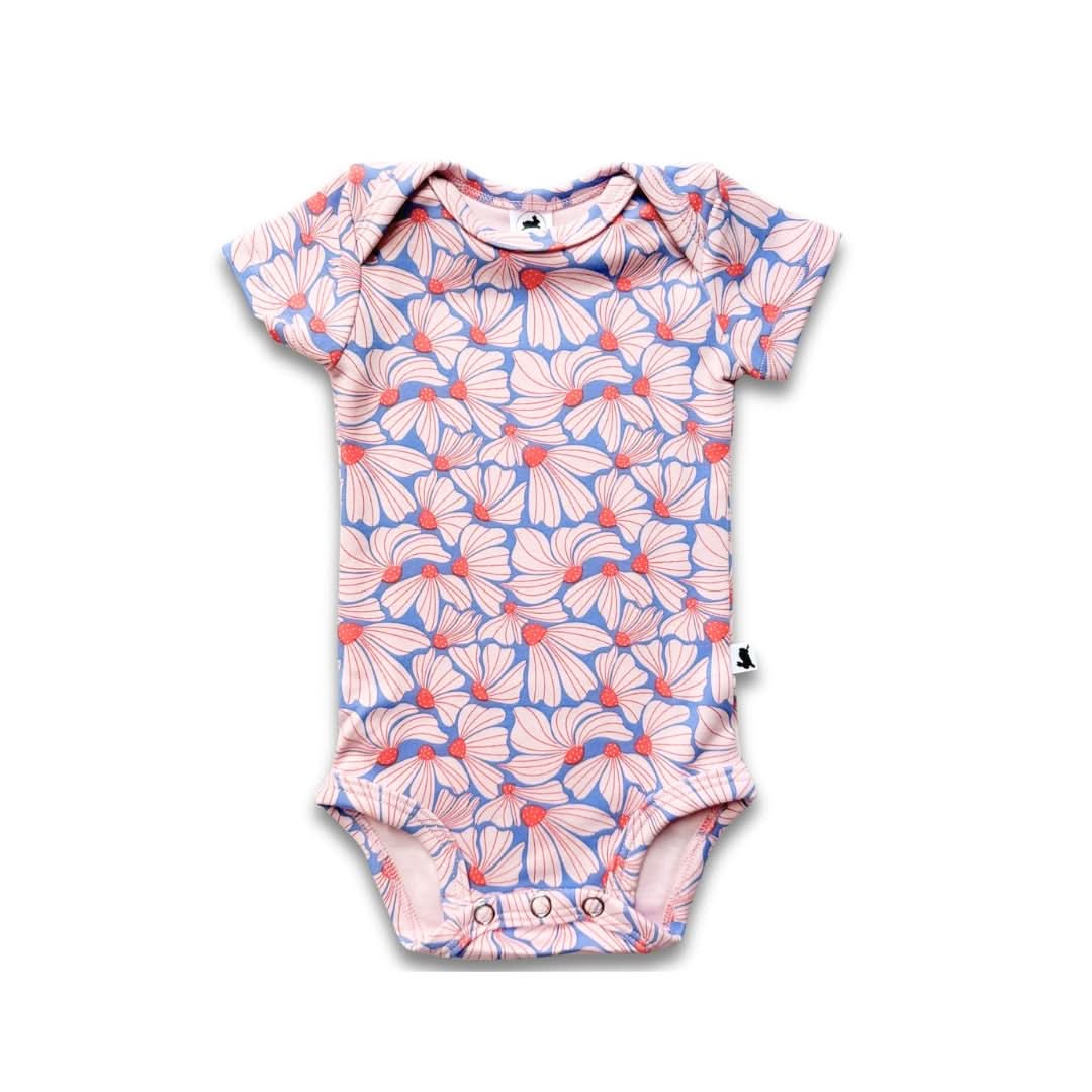 Bamboo Baby Short-Sleeved Onesie | Tidal Blue-4
