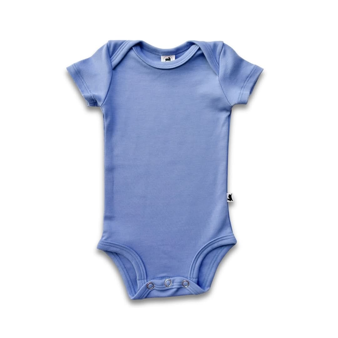 Bamboo Baby Short-Sleeved Onesie | Tidal Blue-0