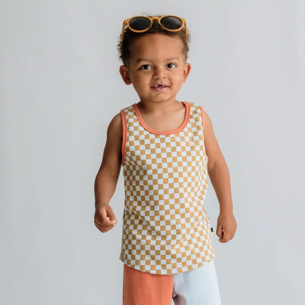 Kids' Bamboo Racerback Tank | Rainbow Stripe