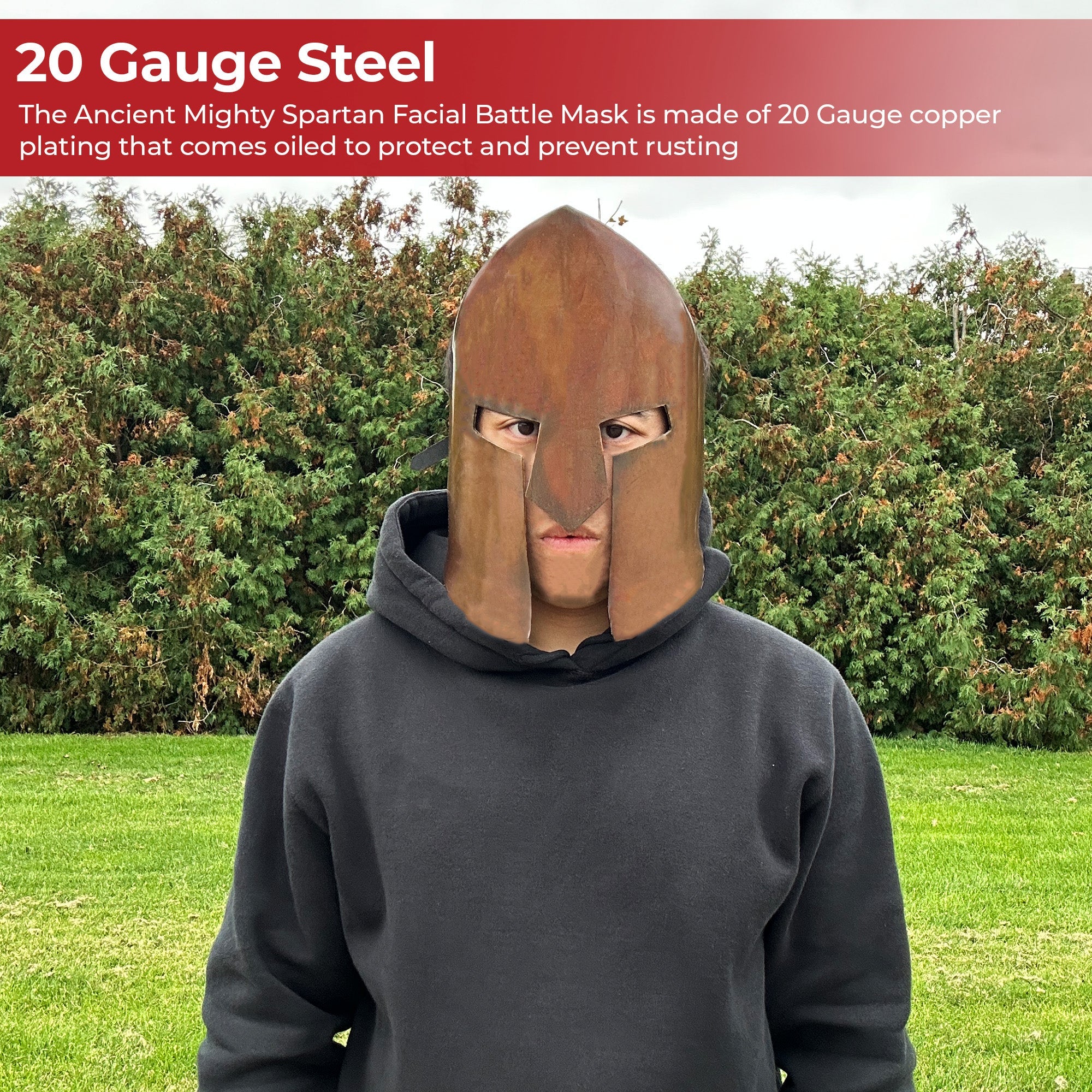 Ancient Greek Copper Spartan Battle Mask