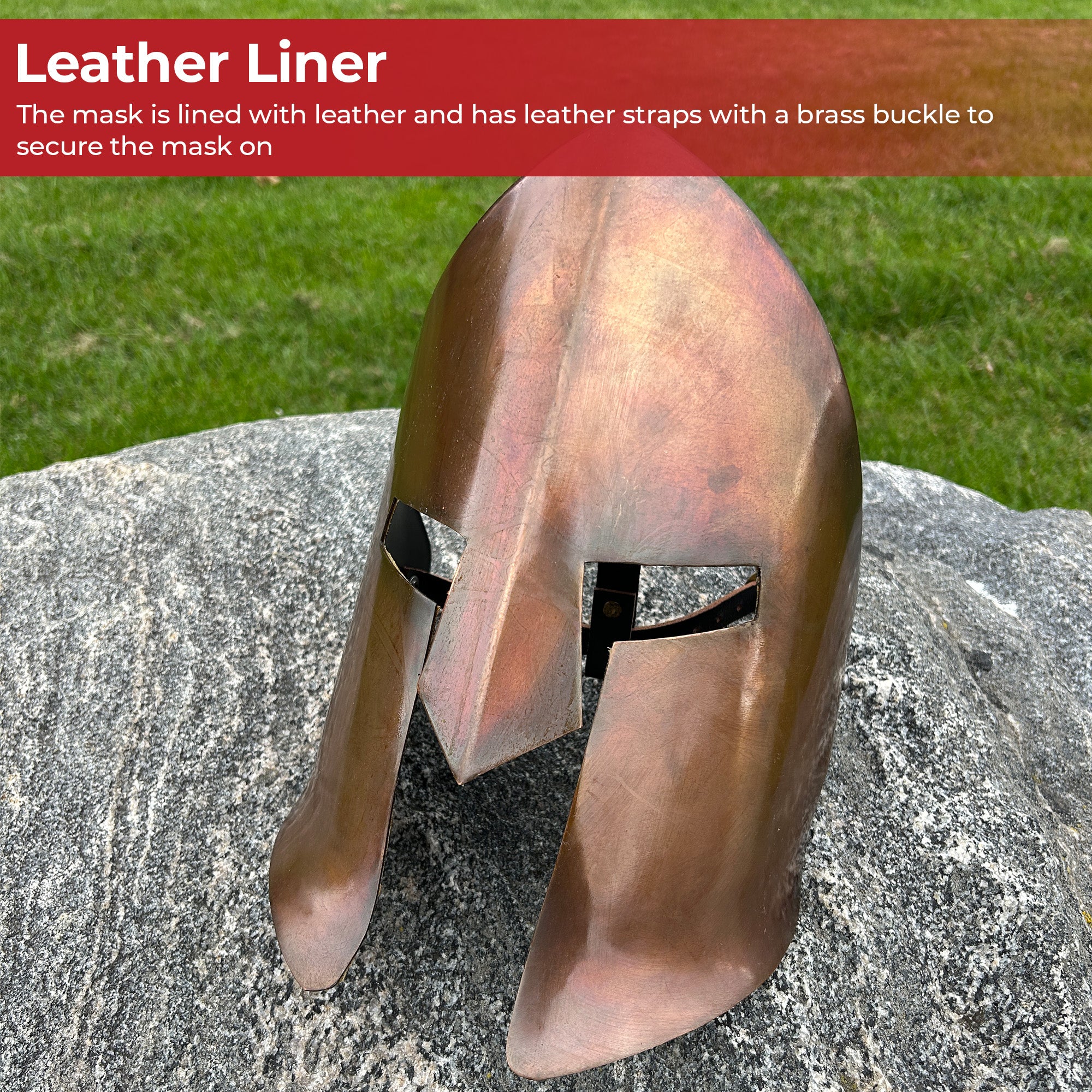 Ancient Greek Copper Spartan Battle Mask