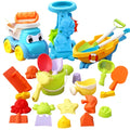 Kids Beach Toys Set with Shovel, Bucket, Dinosaur Molds (100 pcs)