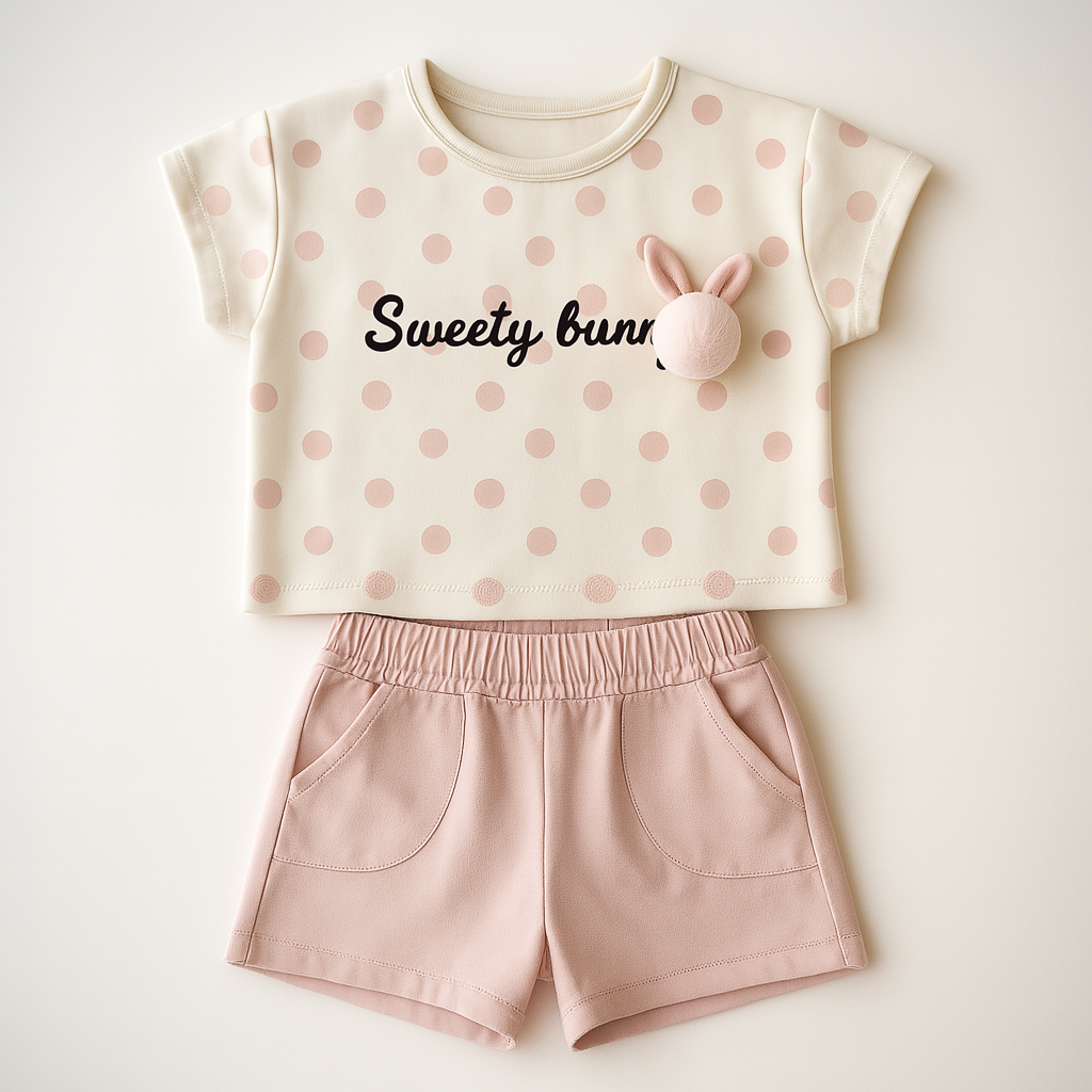 Dotted Charm Girls Casual Set