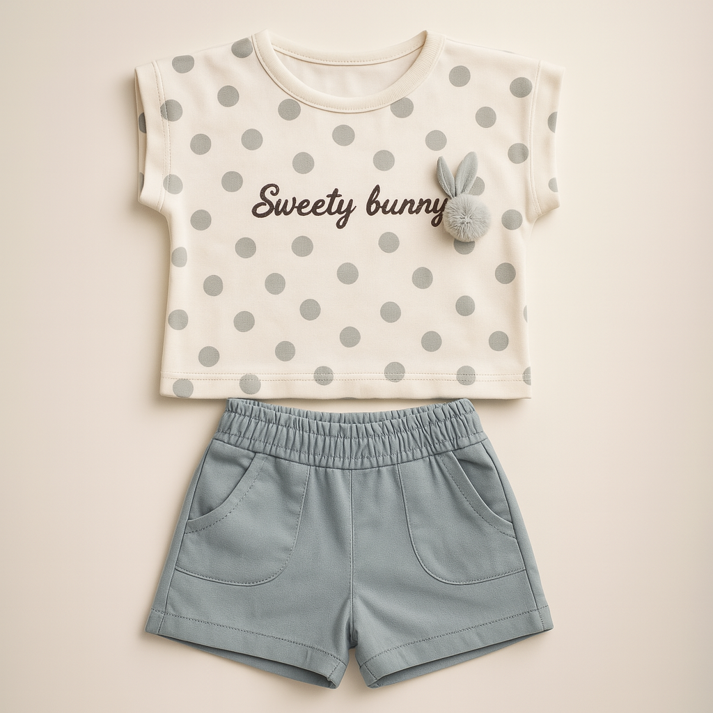 Dotted Charm Girls Casual Set