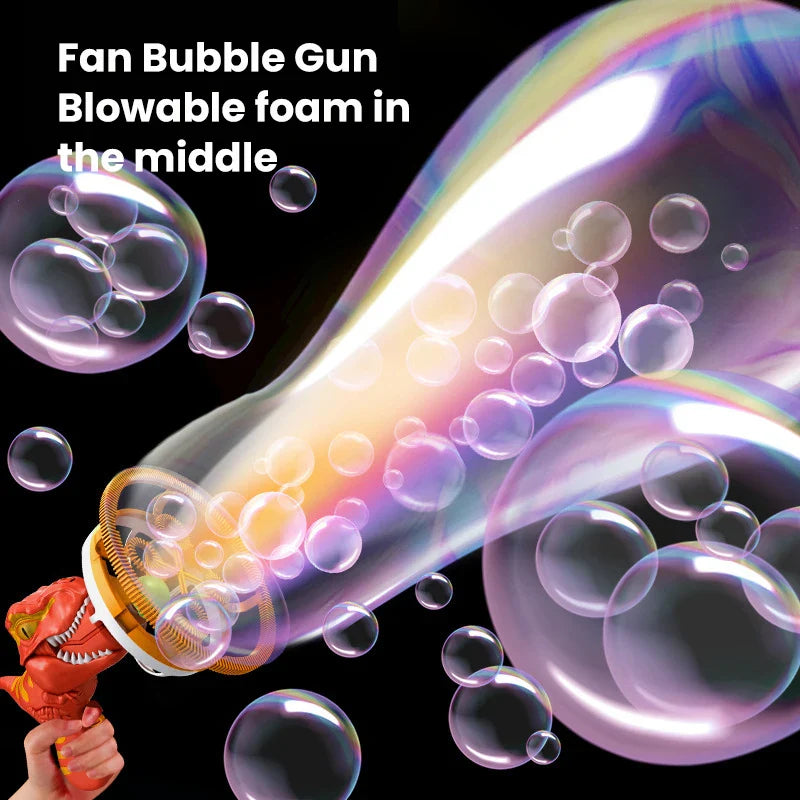 Dinosaur Bubble Gun Toy - 2 In 1 Electric Bubbles For Kids