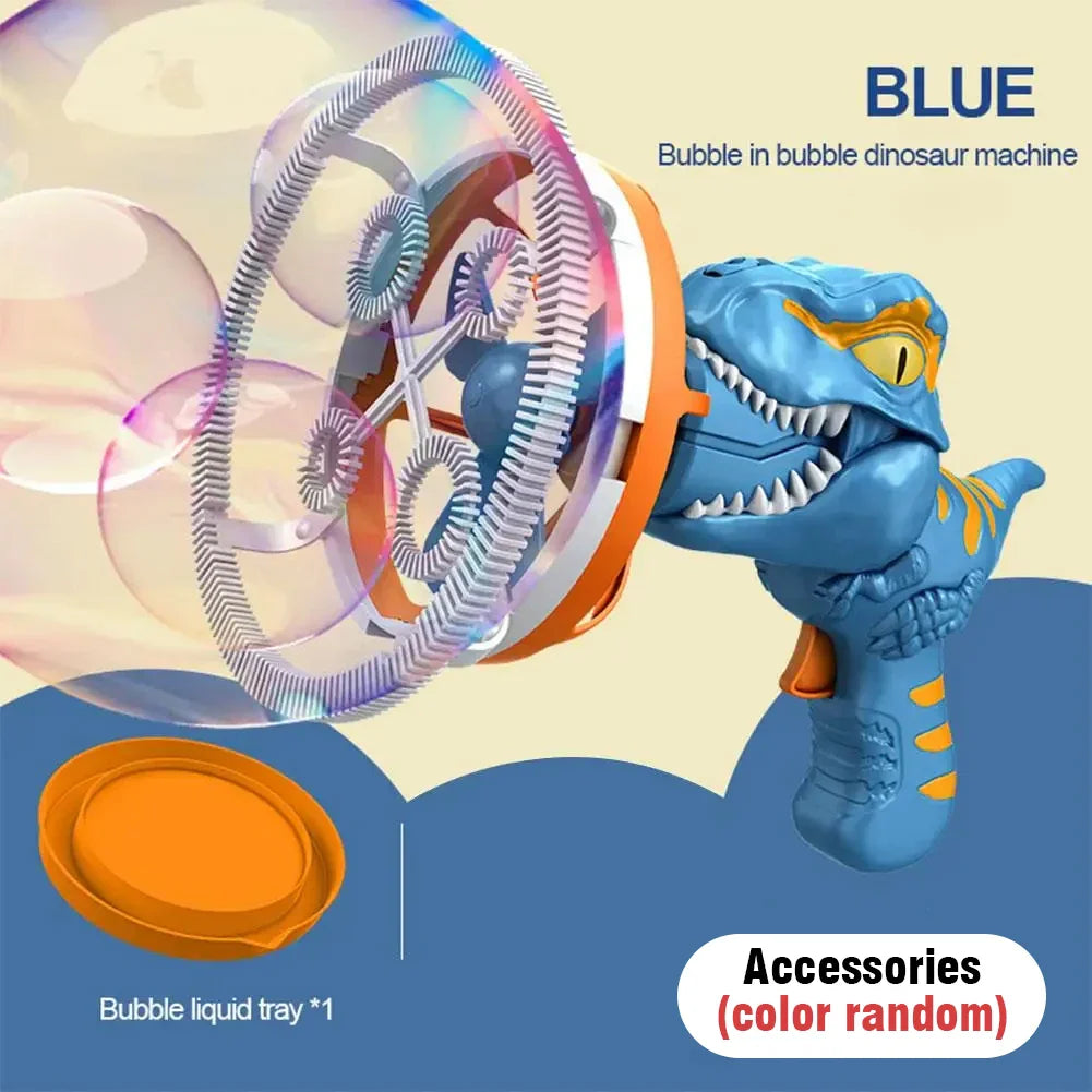 Dinosaur Bubble Gun Toy - 2 In 1 Electric Bubbles For Kids