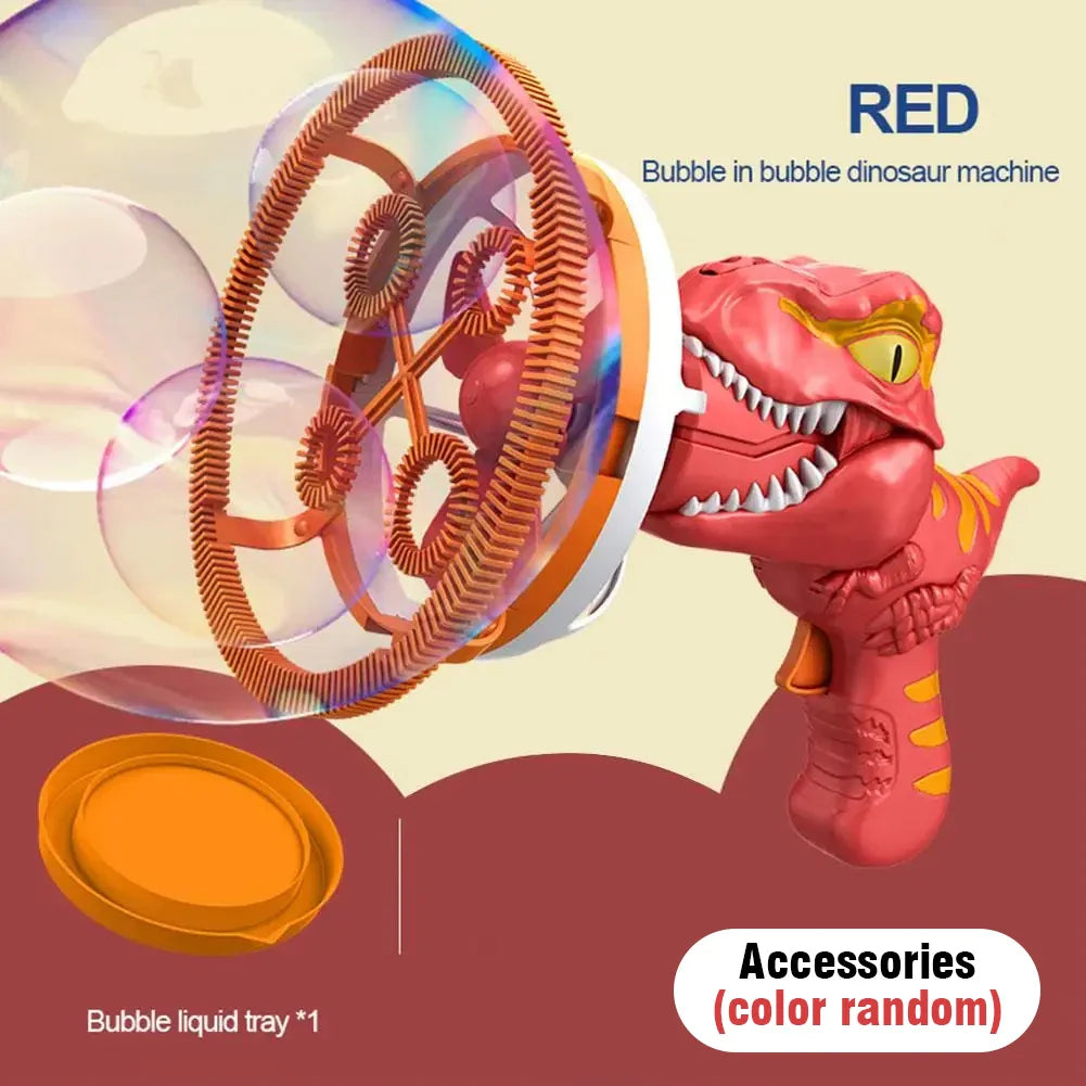 Dinosaur Bubble Gun Toy - 2 In 1 Electric Bubbles For Kids