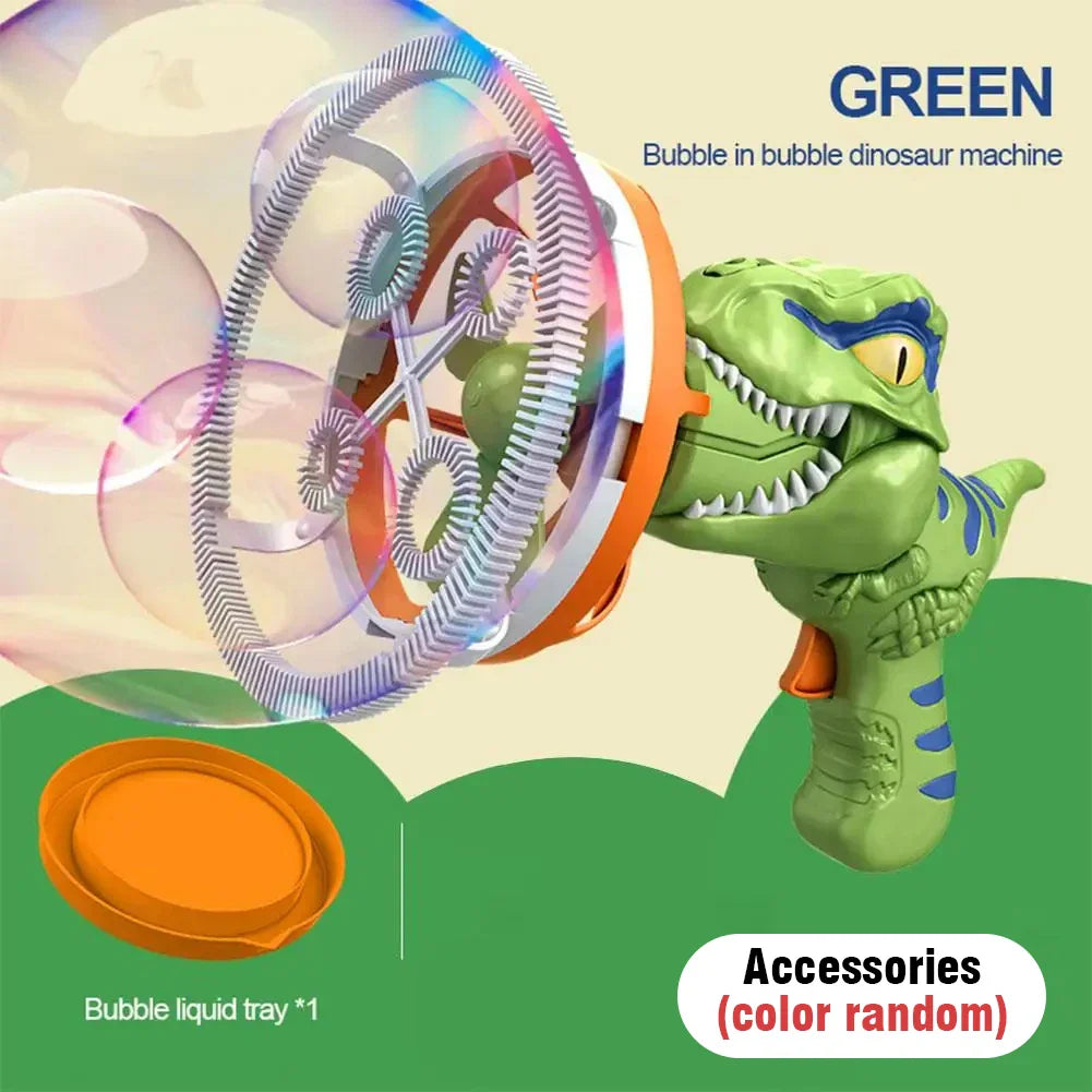 Electric Bubble Gun Dinosaur Bubble Machine for Kids Gift