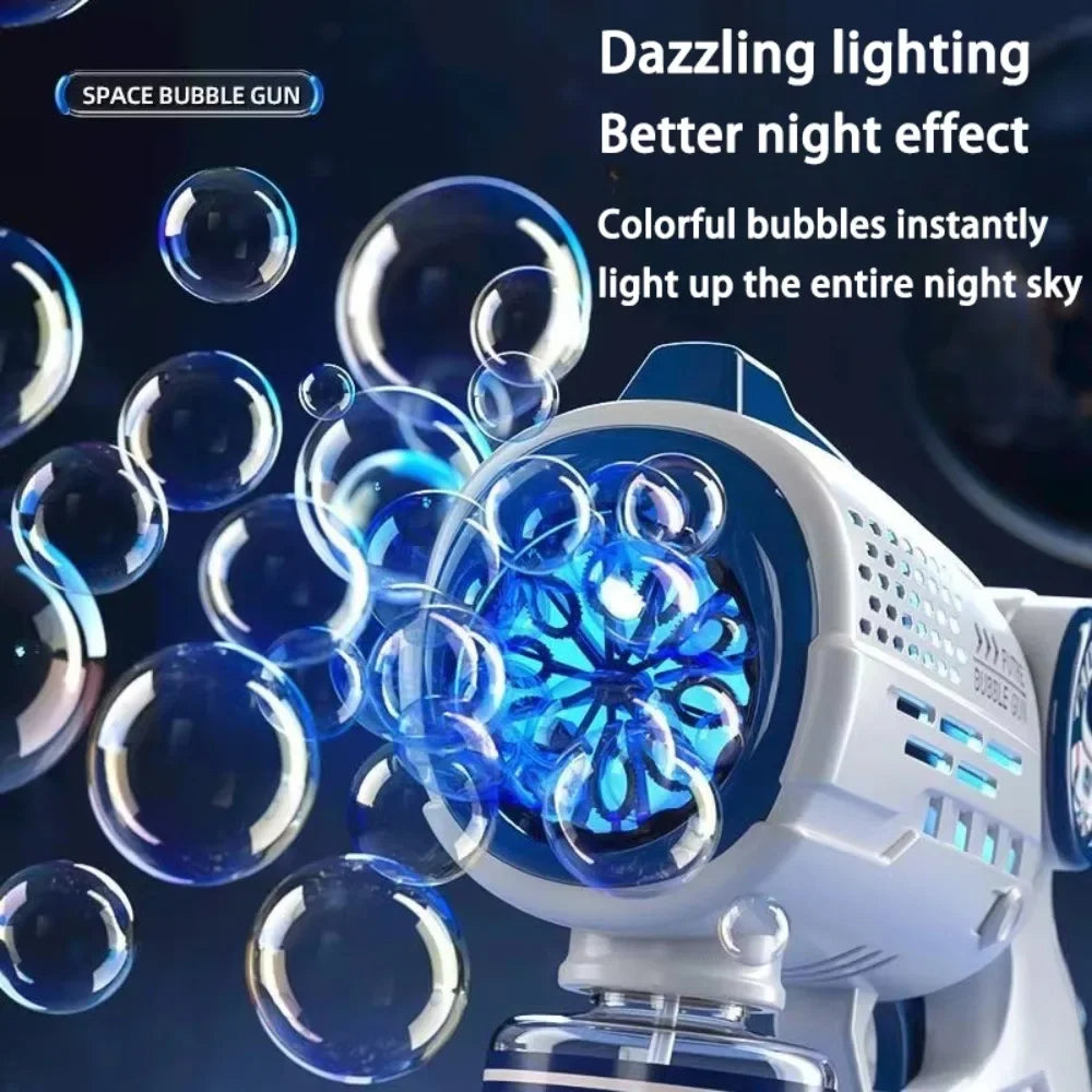 Astronaut Bubble Machine Gun with Lights for Kids