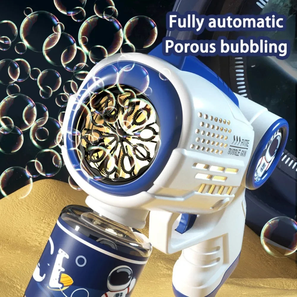 Astronaut Bubble Machine Gun with Lights for Kids