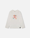 Organic Cotton Long Sleeve T-Shirt Off-White With Hot Chocolate