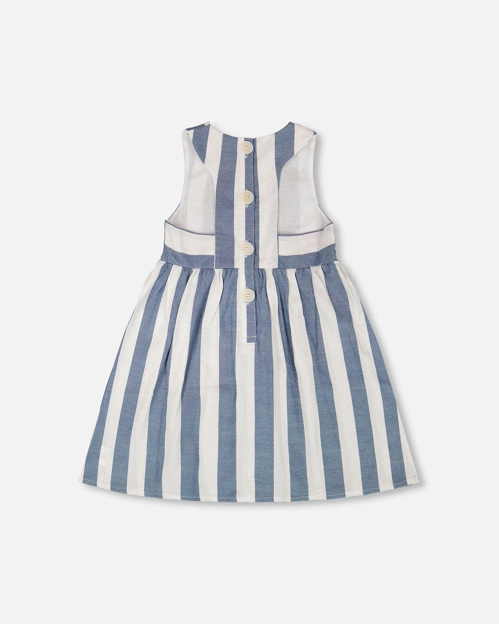 Sleeveless Dress White And Blue Stripes
