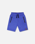 French Terry Shorts With Cross Seams Royal Blue