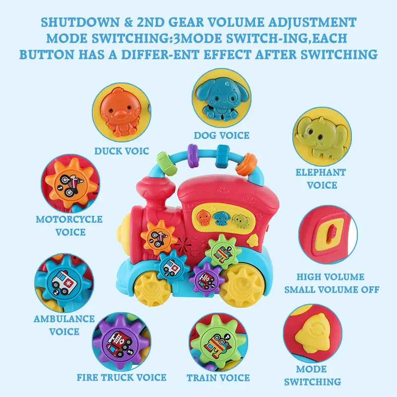 Kids Musical Train Toy for Toddlers with Lights and Sounds