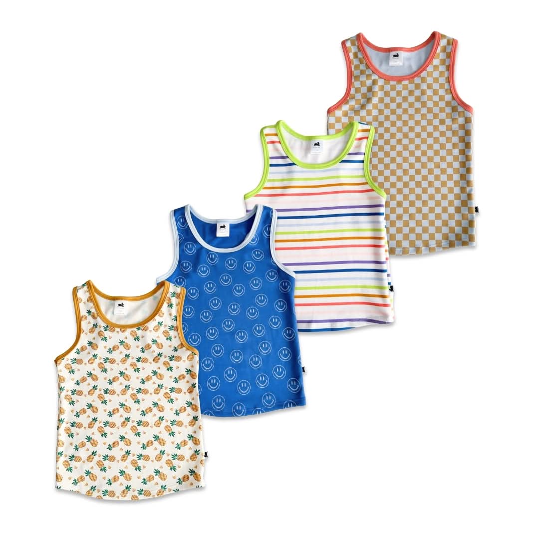 Kids' Bamboo Racerback Tank | Rainbow Stripe