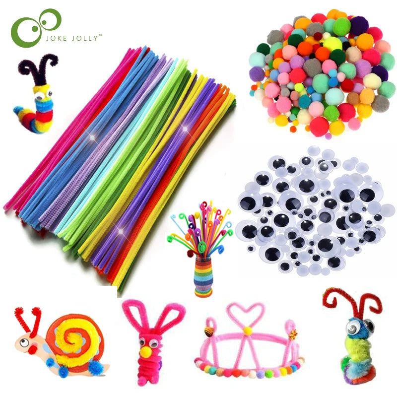 Kids Craft Set: Colorful Pompom Toy