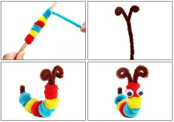 Kids Craft Set: Colorful Pompom Toy