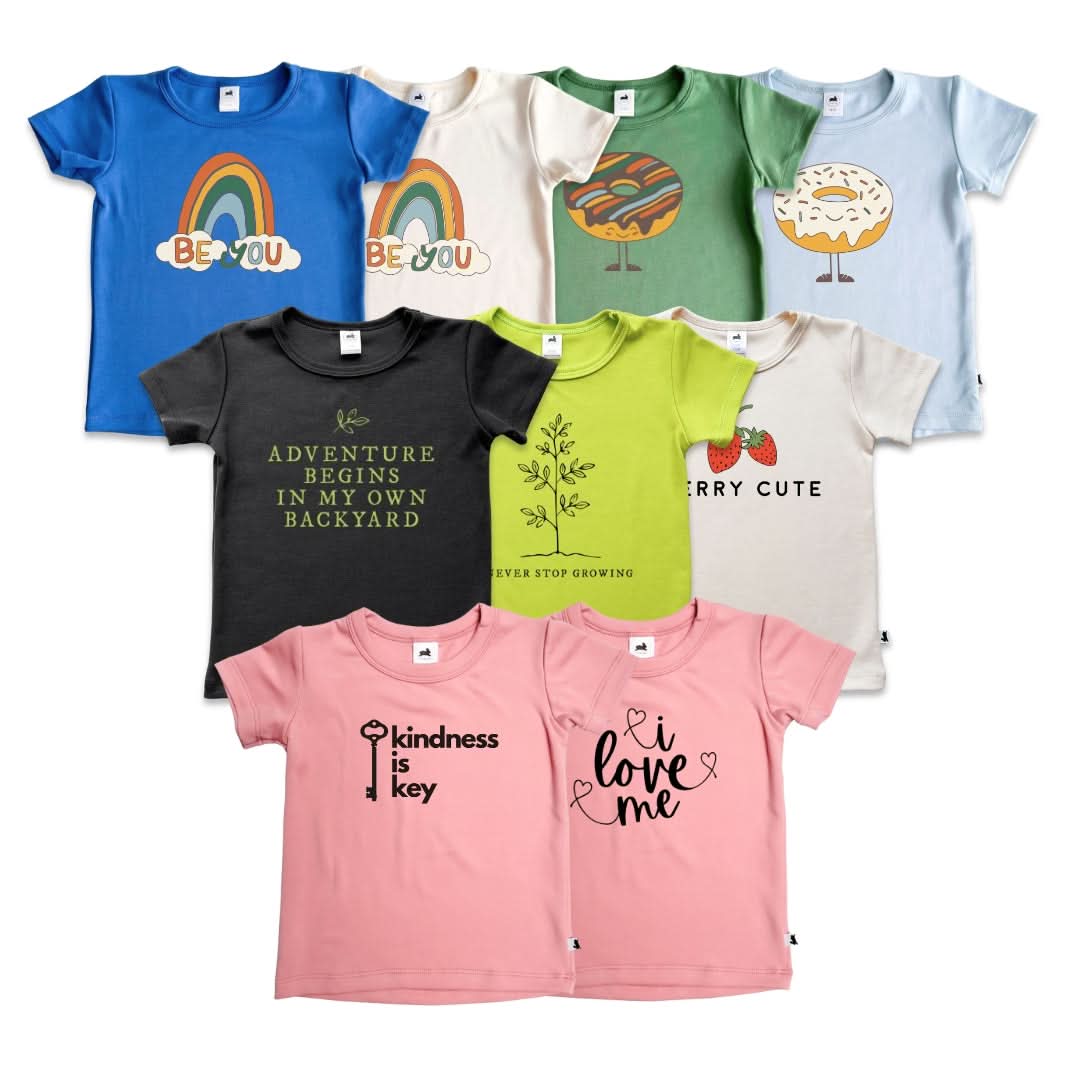 Baby/Kids Graphic Bamboo T-Shirt | "I Love Me" | Rose