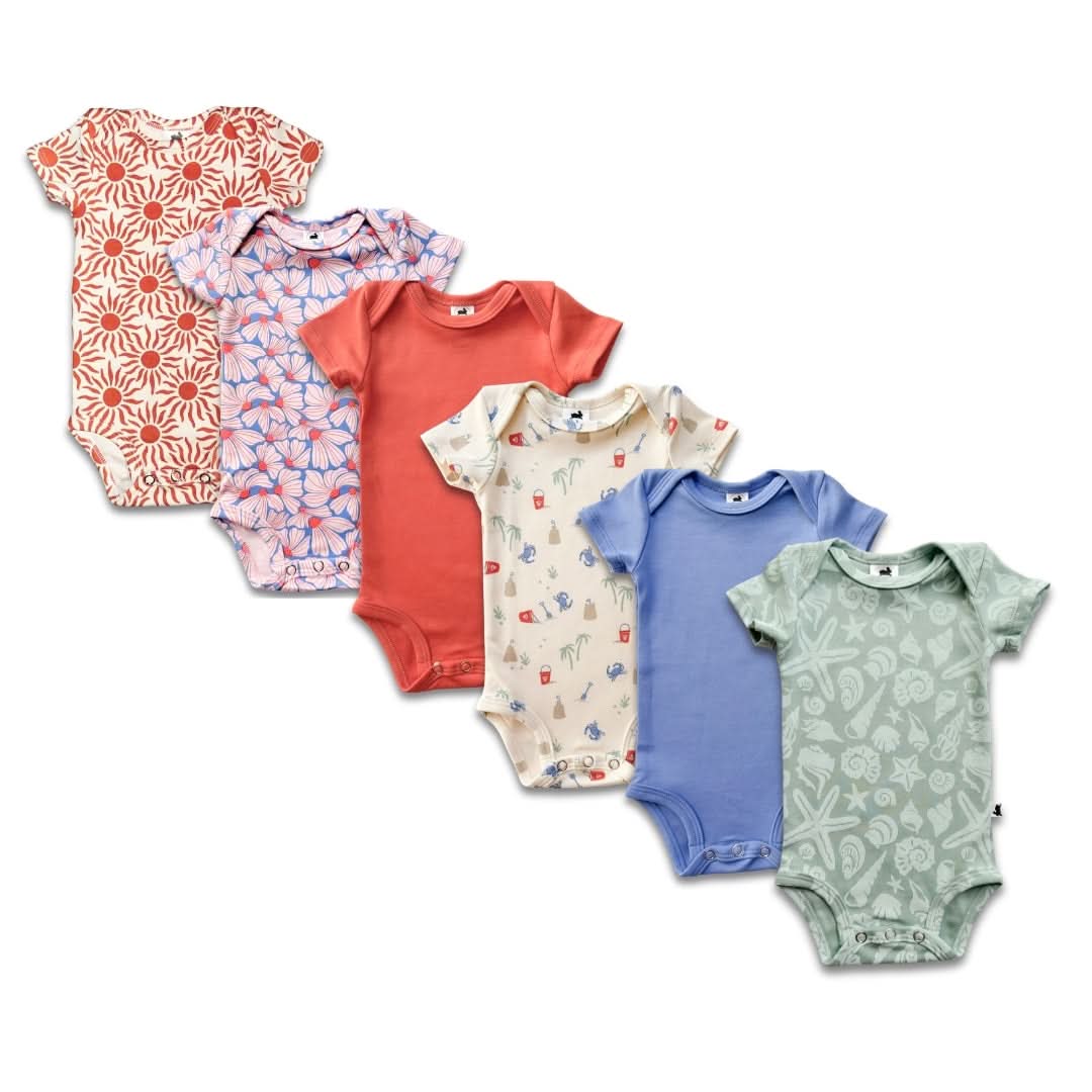 Bamboo Baby Short-Sleeved Onesie | Tidal Blue-1