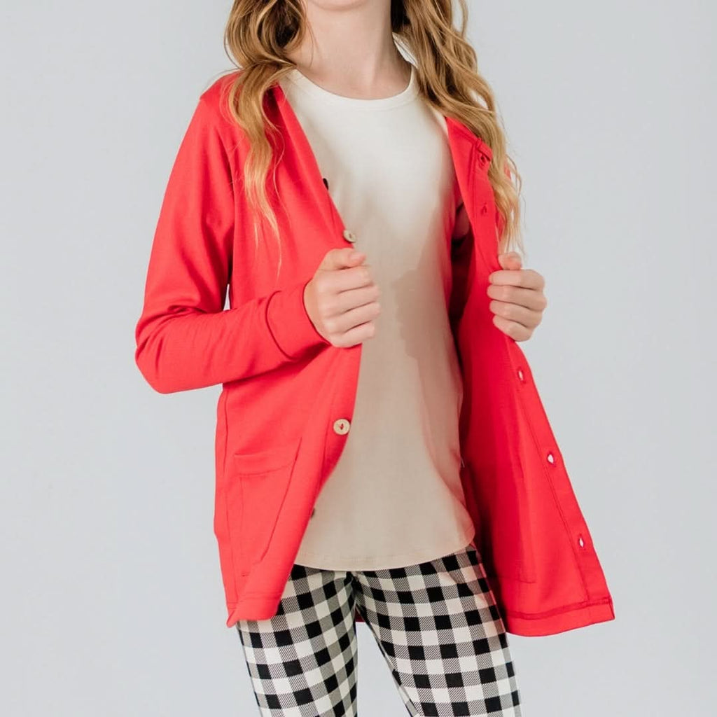 Youth Bamboo Cardigan | Pastel Blooms