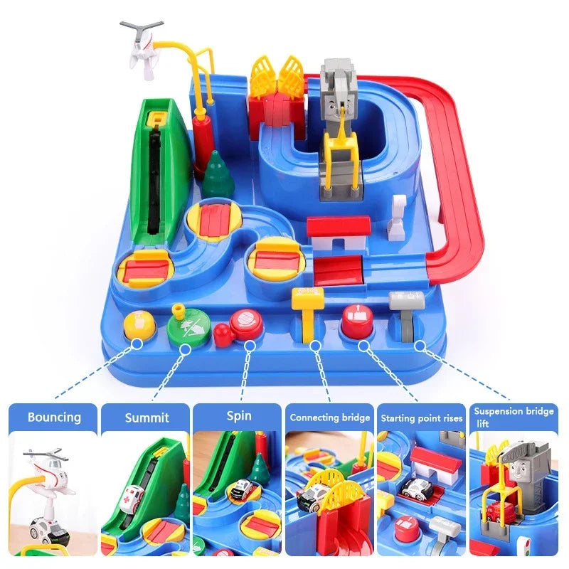 Racing Rail Car Model Educational Toy for Kids (Blue)