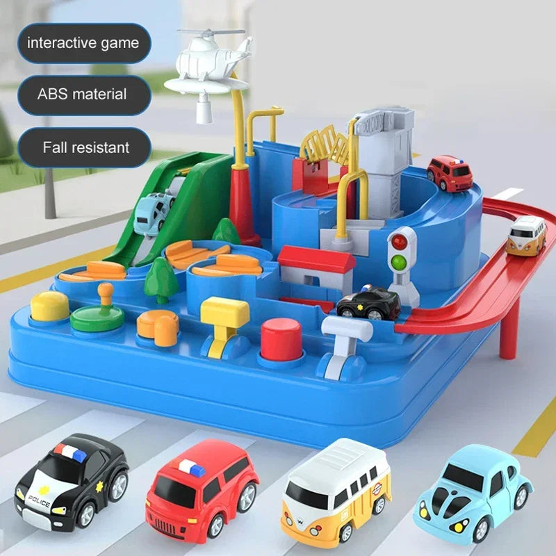 Racing Rail Car Model Educational Toy for Kids (Blue)
