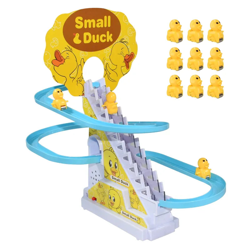 9PCS Electric Duck Climbing Stairs Toy