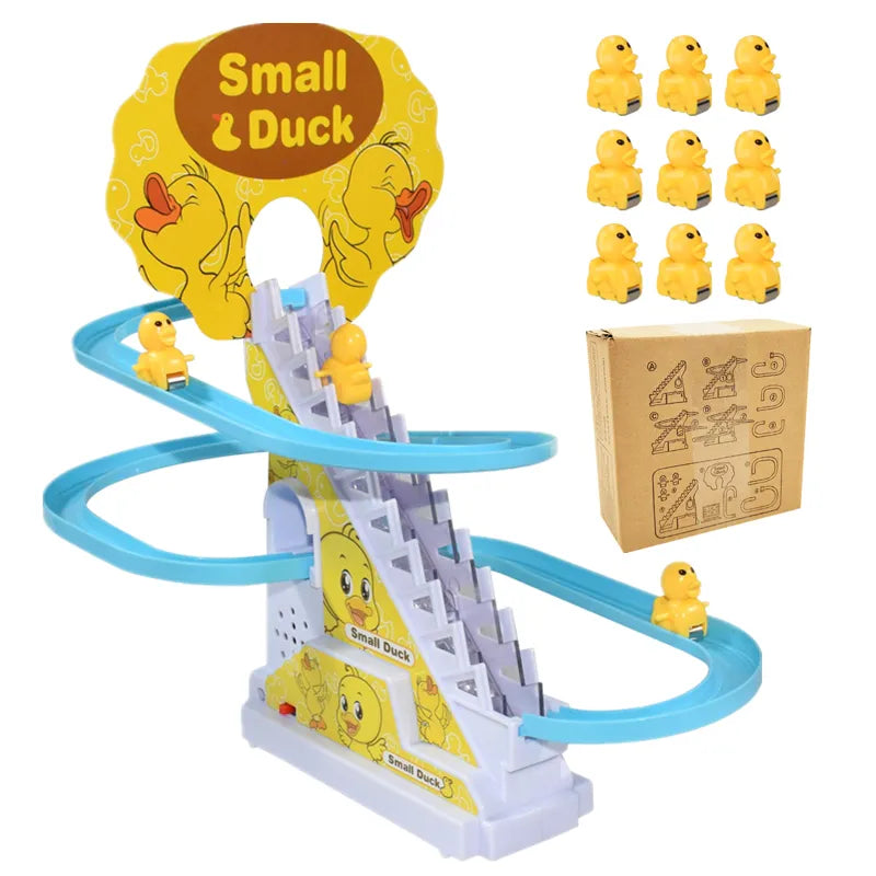 9PCS Electric Duck Climbing Stairs Toy