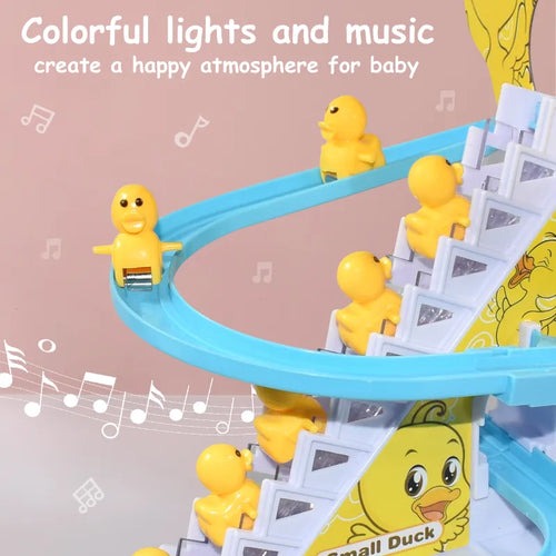 9PCS Electric Duck Climbing Stairs Toy