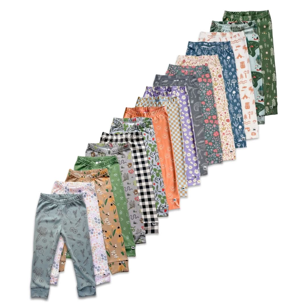 Youth Bamboo Leggings | Bison Plaid
