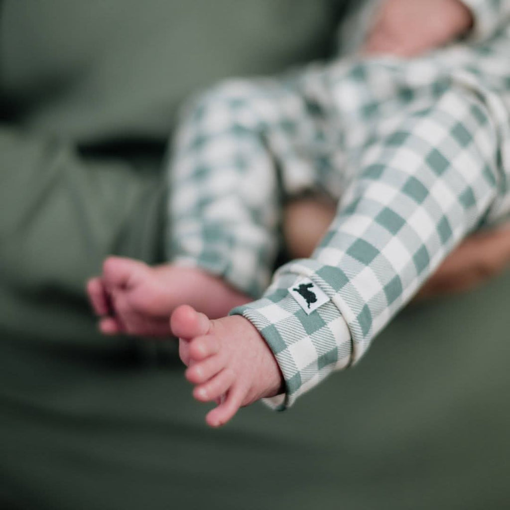 Baby Bamboo Leggings | Eucalyptus Gingham