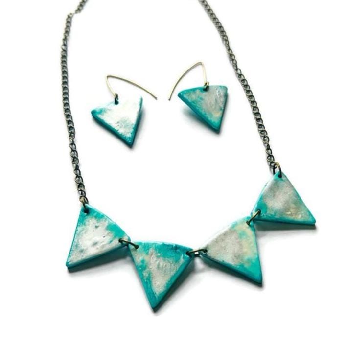 Minimalist Icy Turquoise Jewelry Set