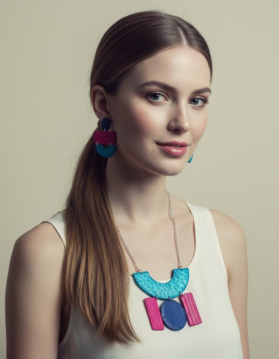 Colorful Statement Geometric Jewelry Set