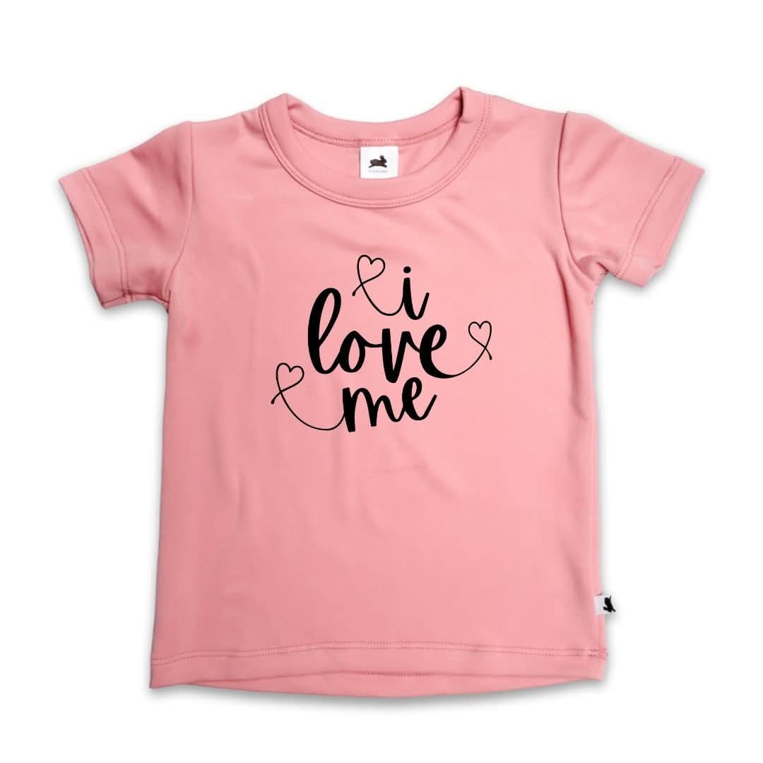 Baby/Kids Graphic Bamboo T-Shirt | "I Love Me" | Rose